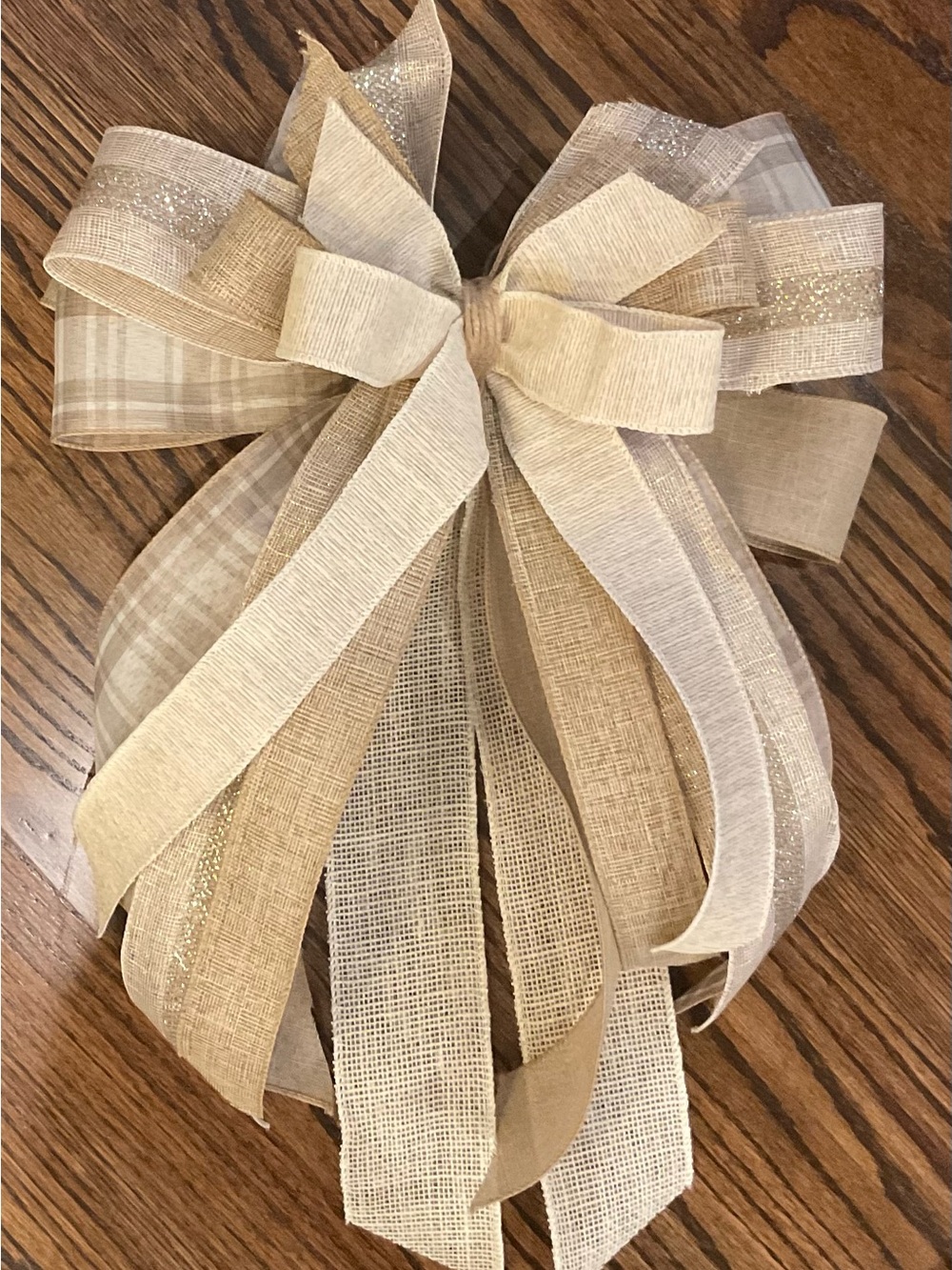 Neutral Beige Holiday Bow - Brand: